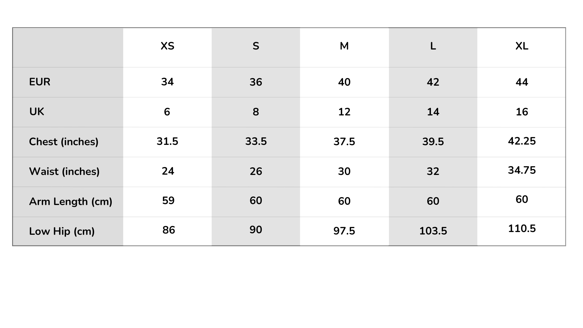 Size Chart